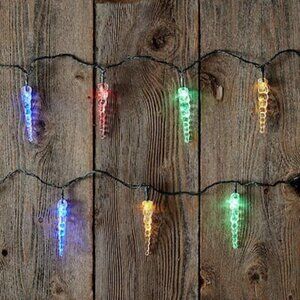 UltraLED Battery Operated Icicle Twinkle Light String, Multi-Color, 3.5-Feet